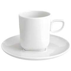 Kaffeetasse mit Untertasse, Form "Nova", Weiß, V 0,2 l