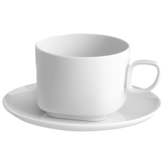 Cappuccinotasse mit Untertasse, Form "Nova", Weiß, V 0,3 l