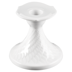 Leuchter mit Relief, Form "Wellenspiel Relief", Weiß, H 8 cm