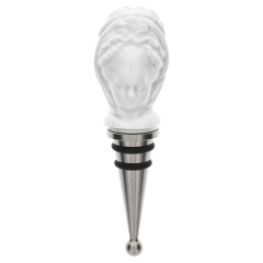 Flaschenverschluss, "MEISSEN Bottle Tops", Dame mit Rüschenhaube, Weiß, H 11,5 cm