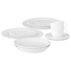 Starter-Set, 12-tlg. für 2 Personen, Form "Vitruv", Weiß