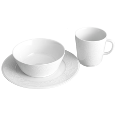 Frühstücks-Set, 3-tlg., Form "Vitruv Graphic", Weiß