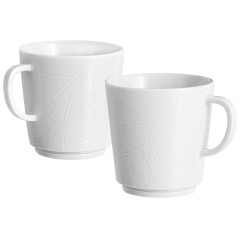 Henkelbecher-Set, 2-tlg., Form "Vitruv Graphic", Weiß
