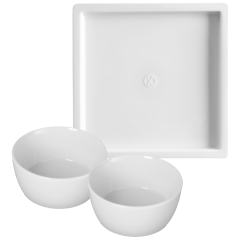 Homeoffice-Set, 3-tlg., Platte und Schüsseln "MEISSEN® Cosmopolitan", Weiß