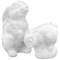 Figuren-Set, Hase, 2-tlg., Weiß