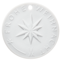 Medaille Frohe Weihnacht, Medaillen, weiß, Ø 3,6 cm