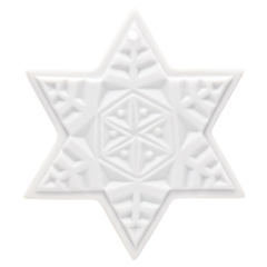 Baumschmuck Weihnachtsstern, Weiß, bisquit, H 5,5 cm