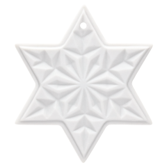 Baumschmuck Weihnachtsstern, Weiß, Biskuit, H 5 cm