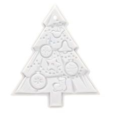 Weihnachtsbaum, Weiß, bisquit, H 5,5 cm
