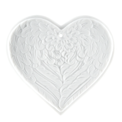 Baumschmuck, Flügelherz, groß, Medaillen, weiß, H 6 cm