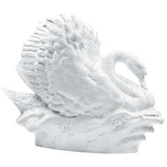 Schwan Großplastik, Weiß, Signet Meissen Exklusiv Kollektion, gold, Limitierung, H 70 cm