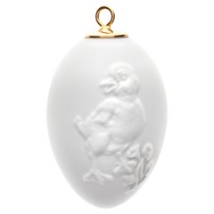 Osterei mit Relief, Entenküken, Form "Neuer Ausschnitt", Weiß, Biskuit, H 5 cm