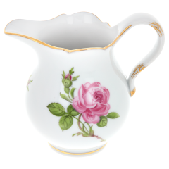Milchkännchen, klein, Form "Neuer Ausschnitt", Rose mitte, bunt, Goldrand, V 0,15 l