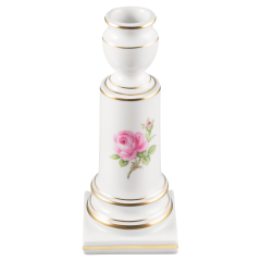 Leuchter, Form "Neuer Ausschnitt", Rose mitte, bunt, Goldrand, H 14 cm