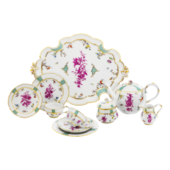 Altbrandenstein dƩjeuner with "Early-style flower painting in puce"