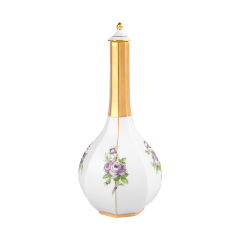 Flakon "Kleine Blumenbuketts", purpur und grün, H 26 cm