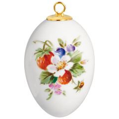 Osterei, Vintage Fruchtmalerei, Erdbeere, H 4,5 cm