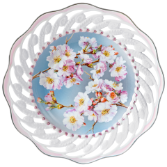 Wandschale durchbrochen, Kirschblüten, Lim. 25, Ø 26 cm