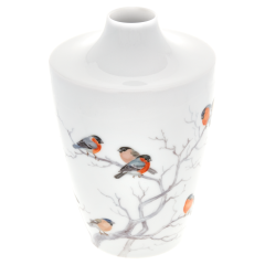Vase, Form "MEISSEN® Cosmopolitan", Vogelmalerei, Gimpel-Schar im Geäst, H 18 cm