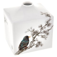 Vase, Form "MEISSEN® Cosmopolitan", Vogelmalerei, Star auf Blütenzweig, H 13 cm
