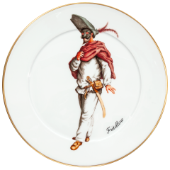 Wandteller, Form "No 41", Italienische Komödie, Fritellino, Ø 33 cm