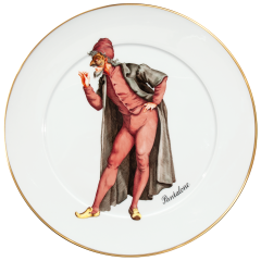 Wandteller, Form "No 41", Italienische Komödie, Pantalone, Ø 33 cm