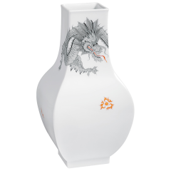 Vase, Ming-Drache, schwarz, H 25,5 cm