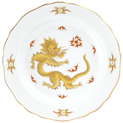 Speiseteller, Form "Neuer Ausschnitt", Ming-Drache, gelb, Ø 22 cm