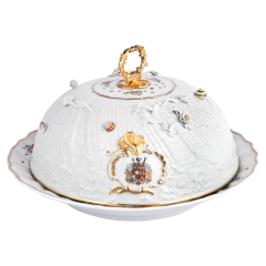 Servierglocke "Indische Blumenzweige", Form "Schwanendessin", H 20 cm