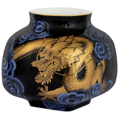 Vase Glücksdrache, Lim. 50, Form "Nova", H 17,5 cm