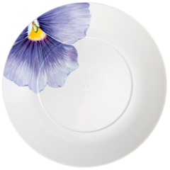 Speiseteller, klein, Form "MEISSEN® Cosmopolitan", "Giant Bloom", Stiefmütterchen, Ø 24 cm