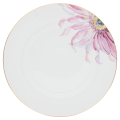 Speiseteller, groß, Form "MEISSEN® Cosmopolitan", "Giant Bloom", Gerbera, Goldrand, Ø 30 cm