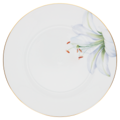 Vorspeise- und Dessertteller, Form "MEISSEN® Cosmopolitan", "Giant Bloom", Trichterlilie, Goldrand, Ø 22,5 cm