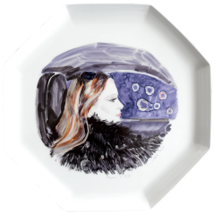 Wandteller "Tamara driving in Zürich in 2009", Unikat Irina Polin, Ø 46 cm