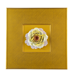 Wandbild Gelbe Rose, Unikat Horst Bretschneider, 23 x 23 cm