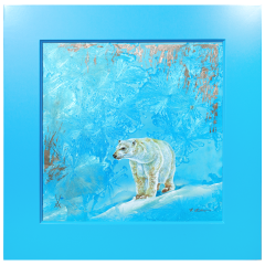 Wandbild Eisbär in Höhle, Neue Kristallwelten von Meissen, 53 x 53 cm