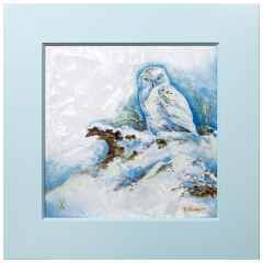 Wandbild Schneeeule, Neue Kristallwelten von Meissen, H 53 cm