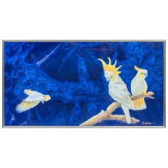 Wandbild mit Metallrahmen, Neue Kristallwelten - Gelbwangenkakadu, H 34 cm