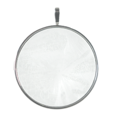 Anhänger Kristallglasur Weiß mit Fassung in 925 Sterlingsilber, Ø  cm