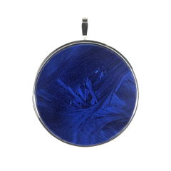 Anhänger Kristallglasur Kobaltblau mit Fassung in 925 Sterlingsilber, Ø  cm