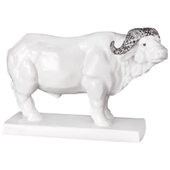 Büffel, Meissen Atelier, Afrika schwarz, H 13 cm