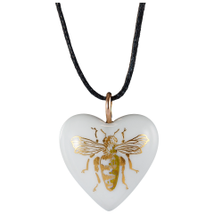 Anhänger Herz groß Öse Roségold, Biene, 2,4 x 2 cm