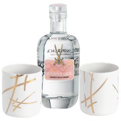 MEISSEN Gin-Set, 3-tlg., Juniper Jack Meissen Gin & Cherry 0,5 l, 46,5 % vol., Gin-Becher, "Swords"