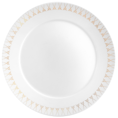 Starter- and Dessert Plate, Shape "No 41", Swords Luxury Gold, swords rim, Ć 22 cm