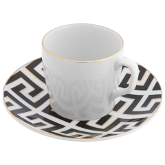 Espressotasse, Form "MEISSEN® Cosmopolitan", Royal Palace, schwarz mit goldener Kontur, weißer Rand, V 0,05 l