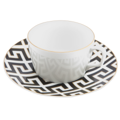 Kaffeetasse, Form "MEISSEN® Cosmopolitan", Royal Palace, schwarz mit goldener Kontur, weißer Rand, V 0,25 l