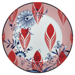 Platzteller, "MEISSEN Collage", "Bloomy Feathers", Form "No 41", Ø 33 cm