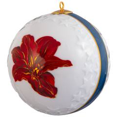 Baumschmuck Kugel Reliefsterne, Amaryllis, Ø 7 cm
