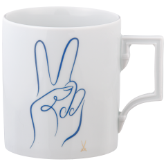 Henkelbecher, Form "Berlin", "Peace Collection", Peace Hand, blau, V 0,25 l
