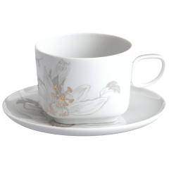 Cappuccinotasse mit Untertasse, Form "Nova", Passionsblume, V 0,3 l
